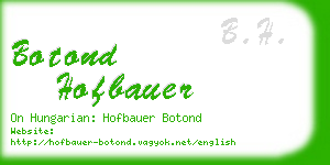 botond hofbauer business card